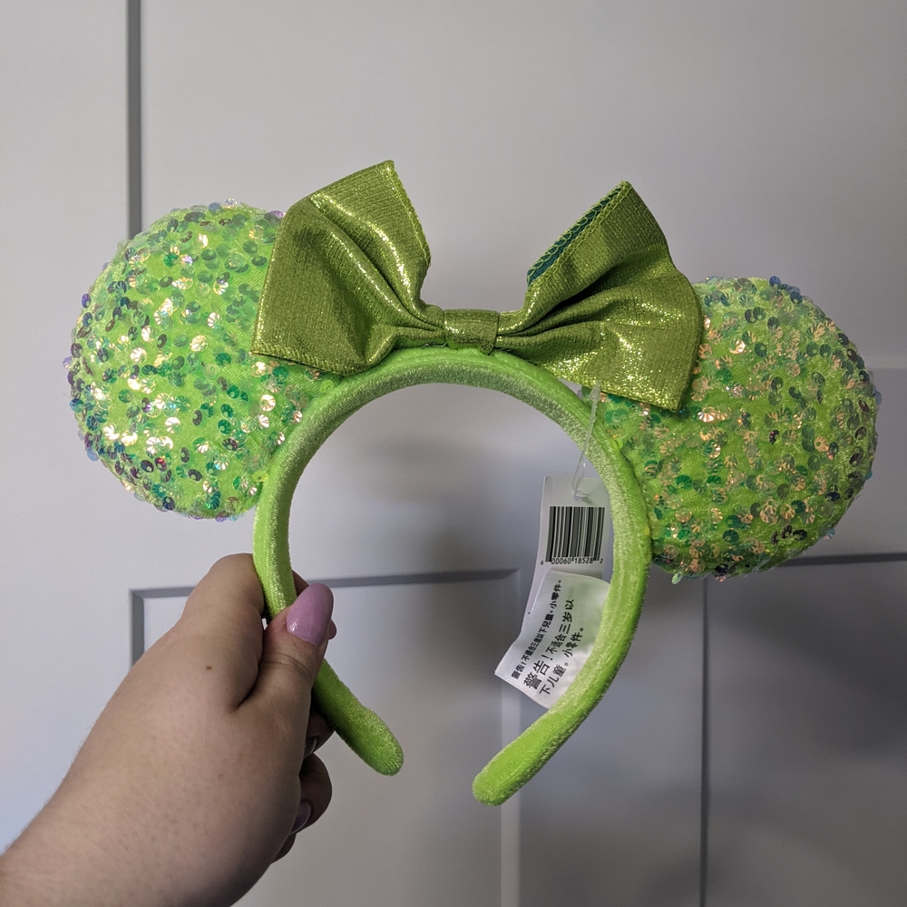 NWT Green Sequin Minnie Mouse Ears